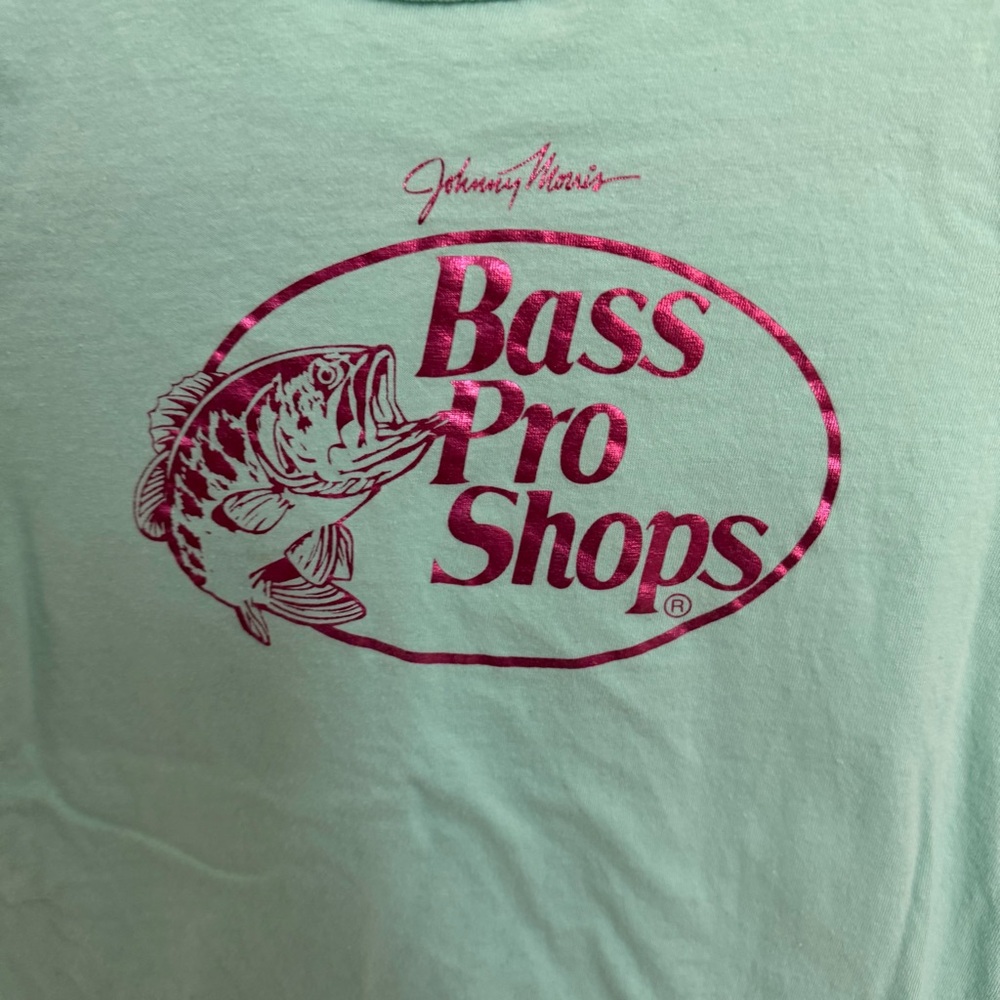 Bass Pro Shops Kids' Mint Tee with Pink Metallic Logo - Picture 4 of 7